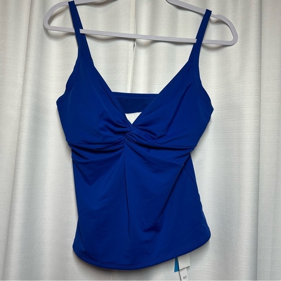 NEW BLEU Rod Beattie Tankini Top Womens 8D Let's Get Twisted Swim Cobalt Blue - Picture 3 of 12